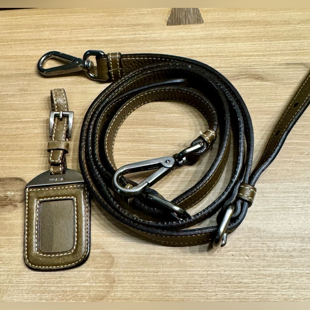 Prada Leather Shoulder Strap and Bag Tag